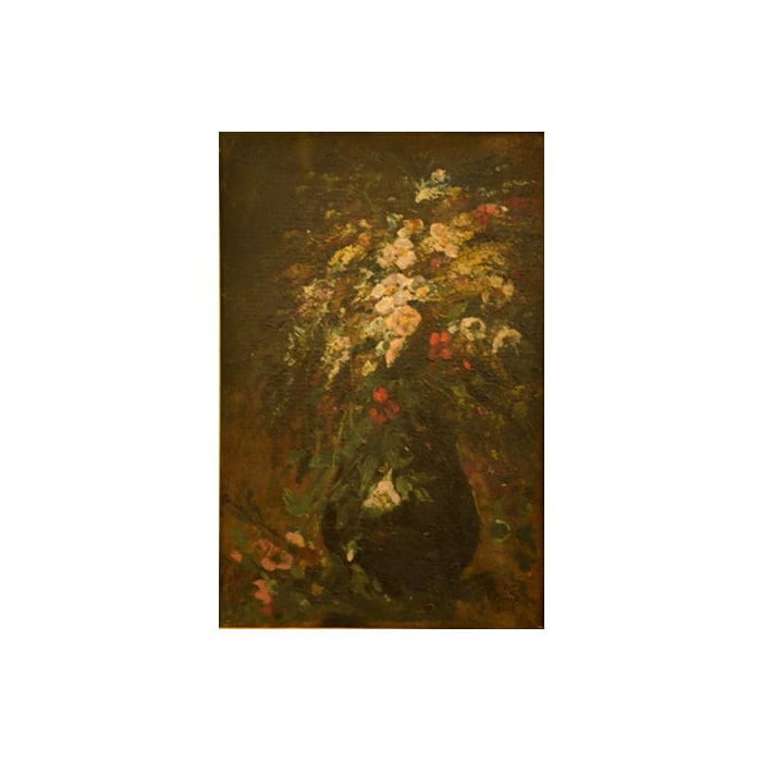 Nicolae Grigorescu, Flori de nalbă, ulei pe carton, 300 x 170